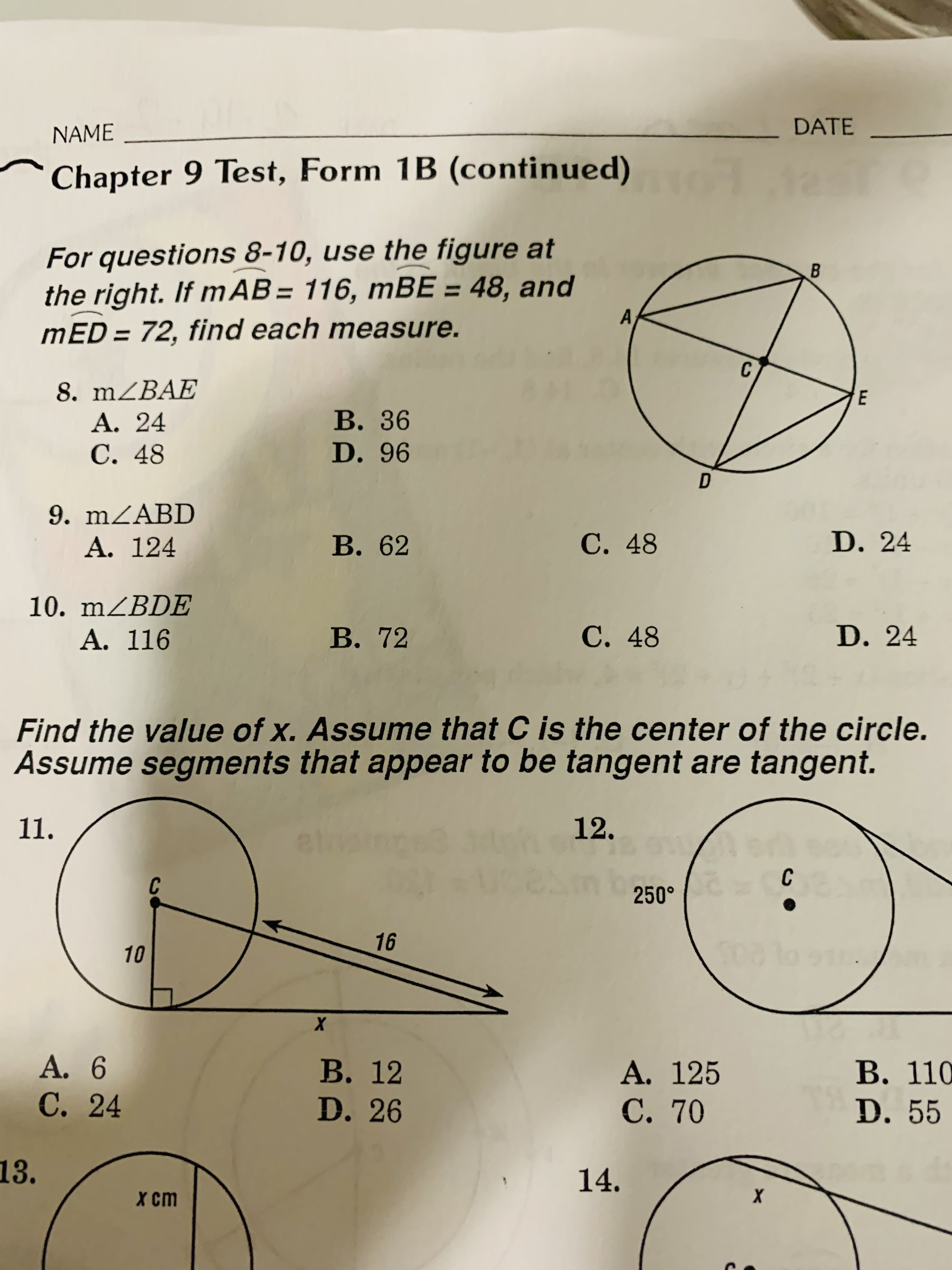 hello, I have a test tomorrow and question 9 will
