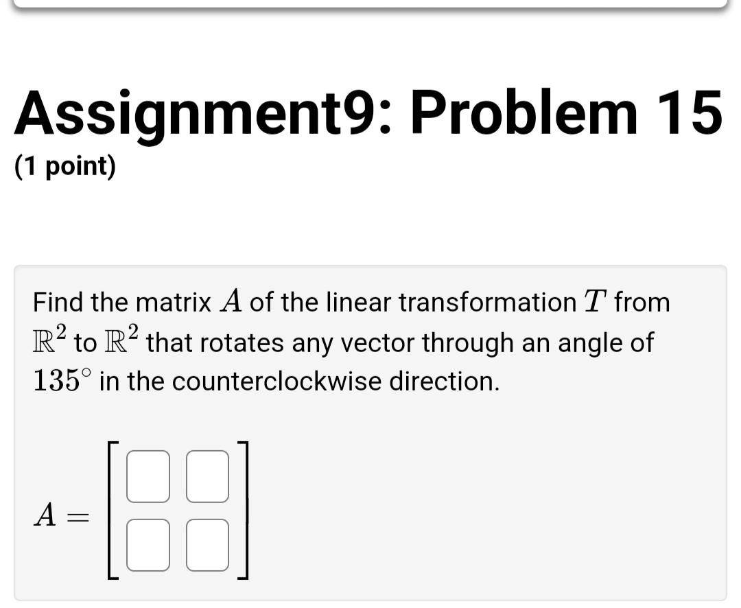 Assignment9: Problem 13 (1 point) The cross