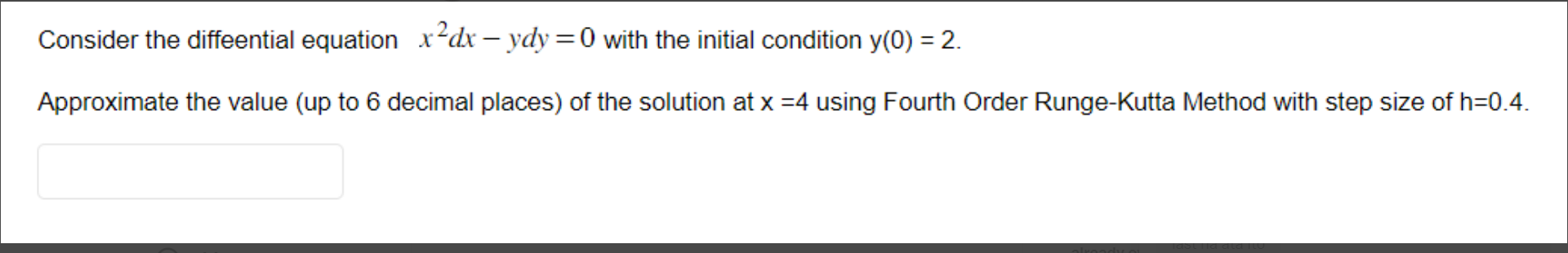 Consider the diffeential equation x'dx - ydy