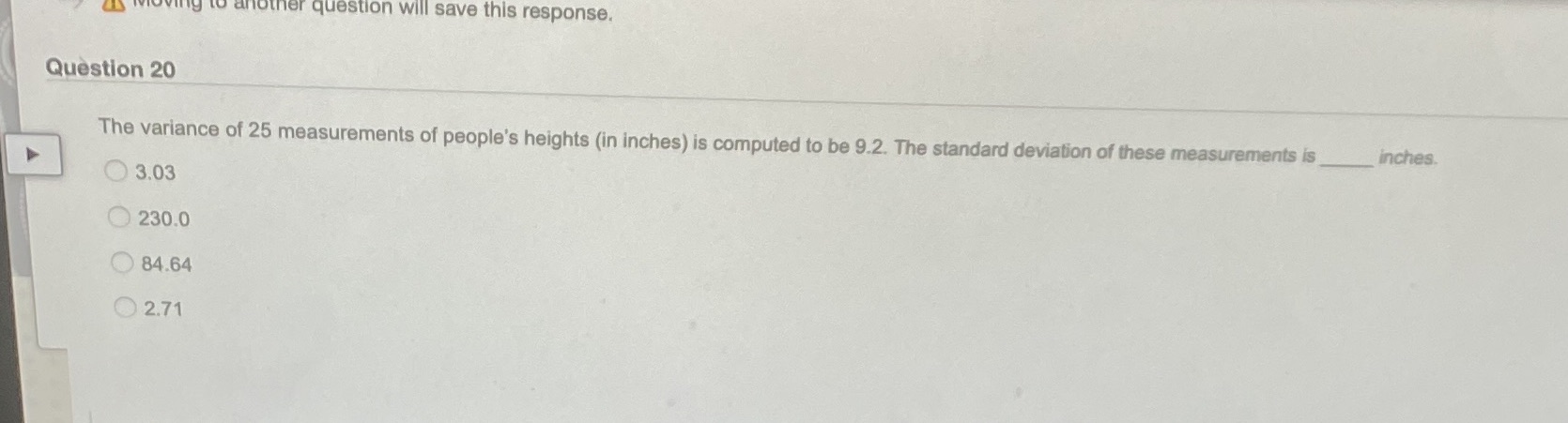 other question will save this response. Question