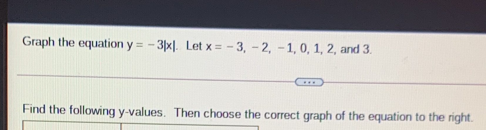 How do I graph the equation and find the Y values