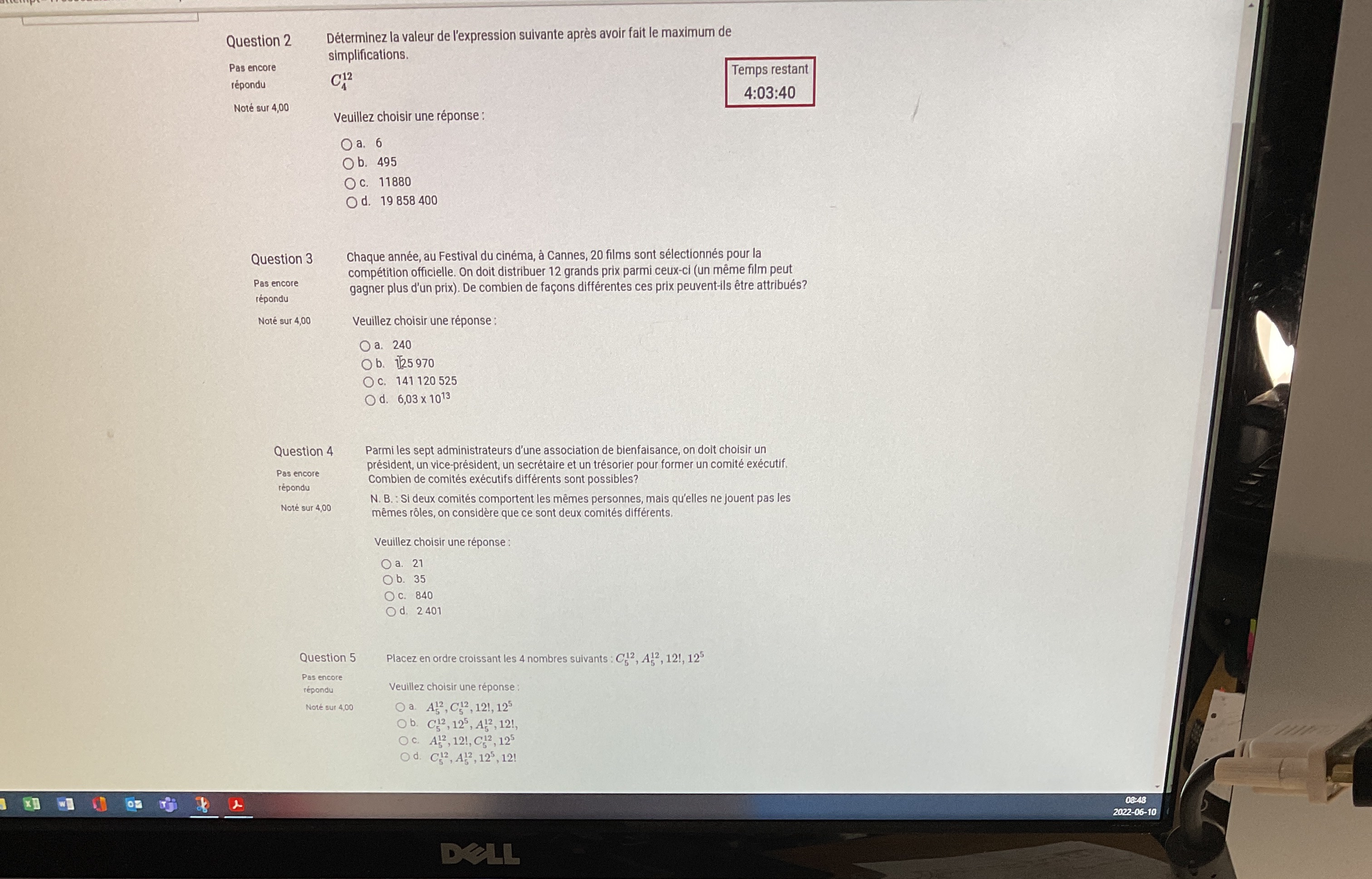 Determine the value of the Next expression after