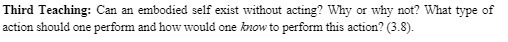 Third Teaching: Can an embodied self exist