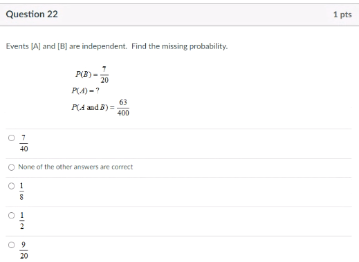 Question 20 1 pt Choose the best definition of