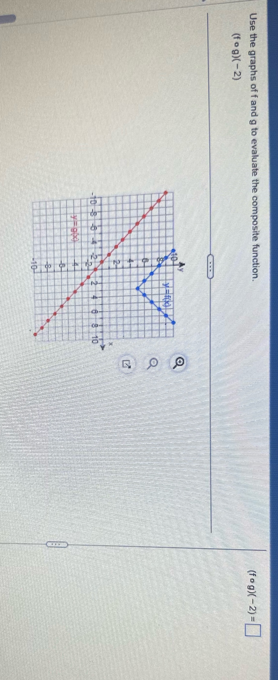 Use the graphs of f and g to evaluate the