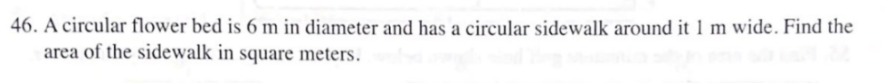 need help with the following, 46. A circular