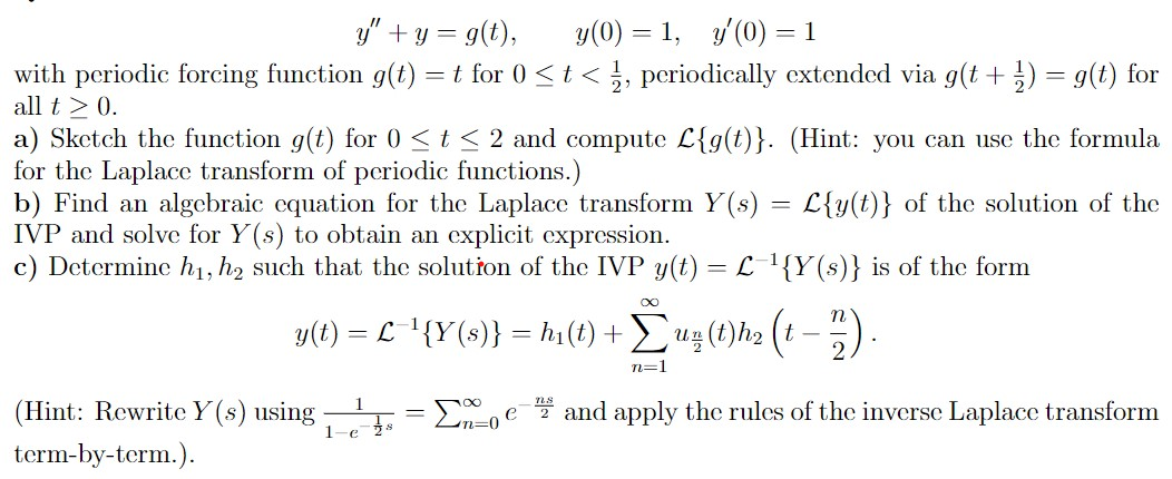 y\" + y = 90?); 31(0) = 1} 353(0) = 1 with