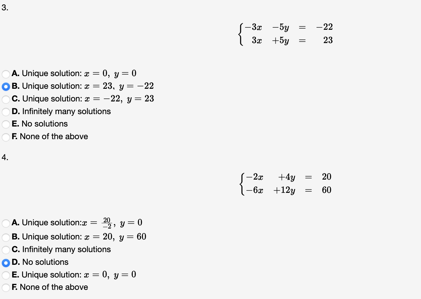 Please show steps For each system, determine