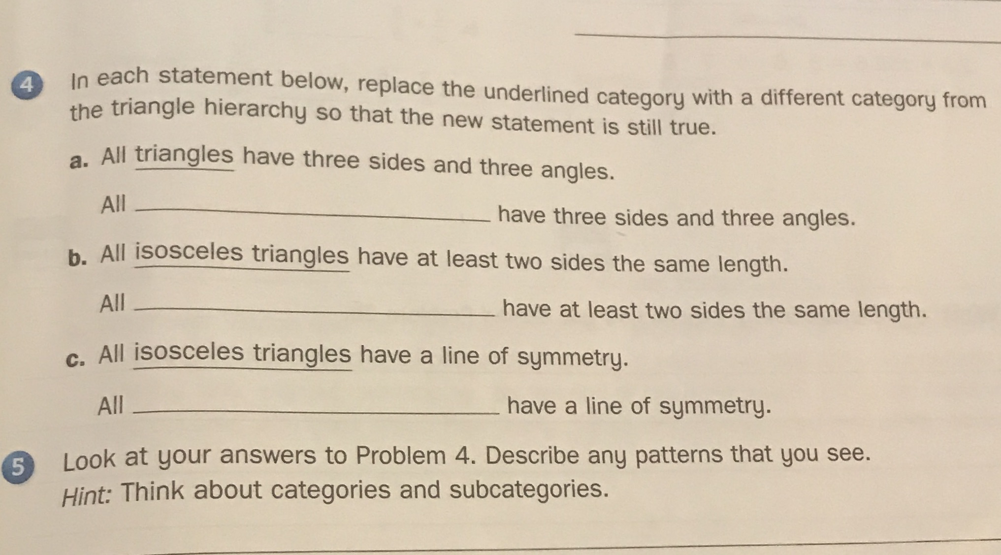 Help ASAP In each statement below, replace the