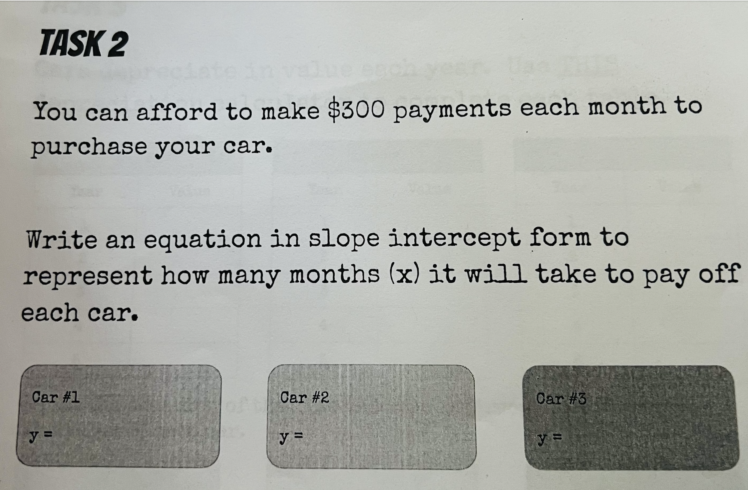 ms\" (gamxeb /\\ Write a linear equation in slope