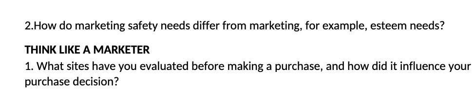 2.How do marketing safety needs differ from