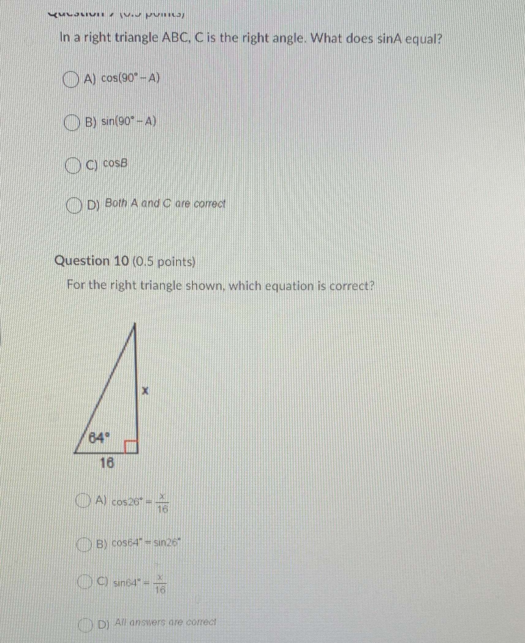 CULOLIVI In a right triangle ABC, C is the right