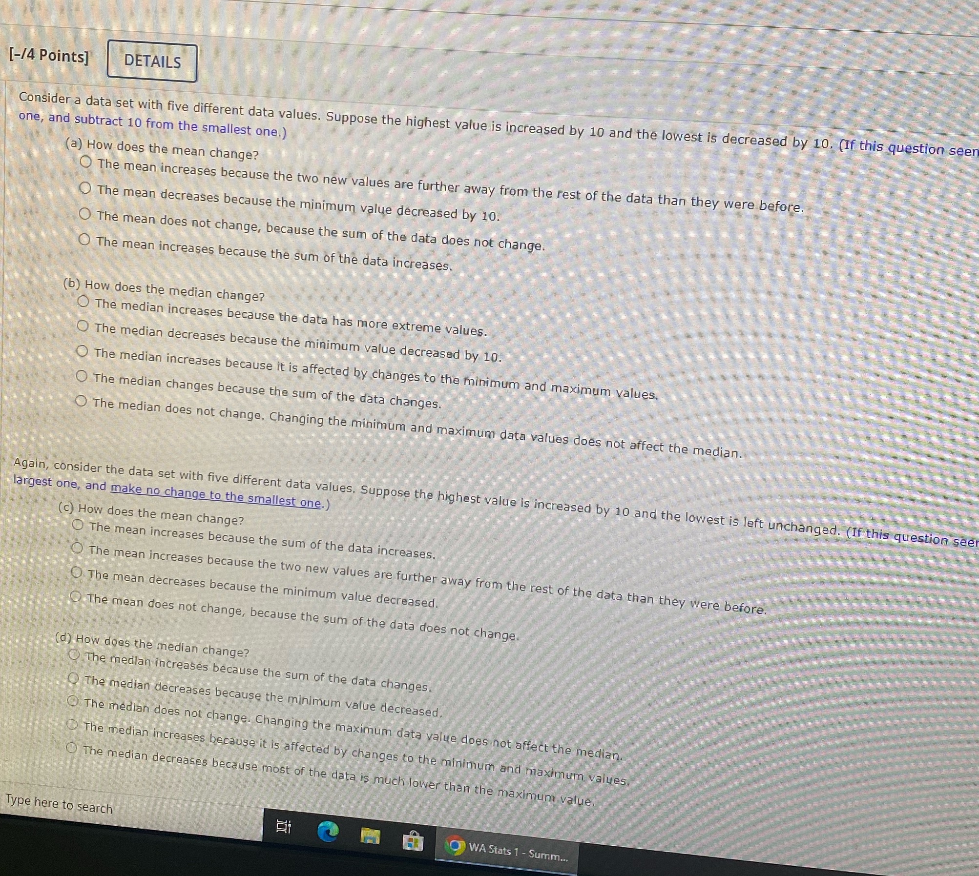 [-/4 Points] DETAILS Consider a data set with