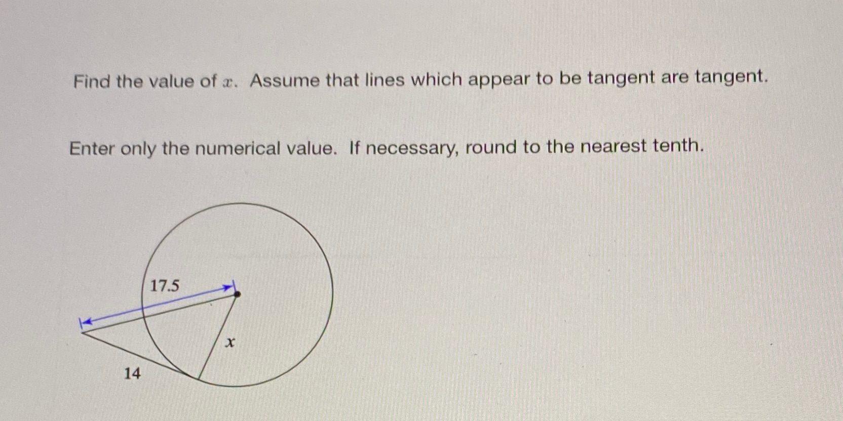 Find the value of x. Assume that lines which