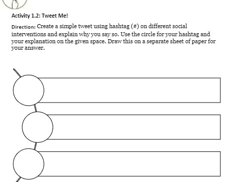 Activity 1.2: Tweet Me! Direction: Create a