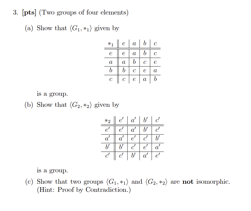 Abstract Algebra Solve #3 (a)-(c). Show ALL steps