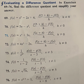 Do 70, 72, and 74 please. Evaluating a Difference