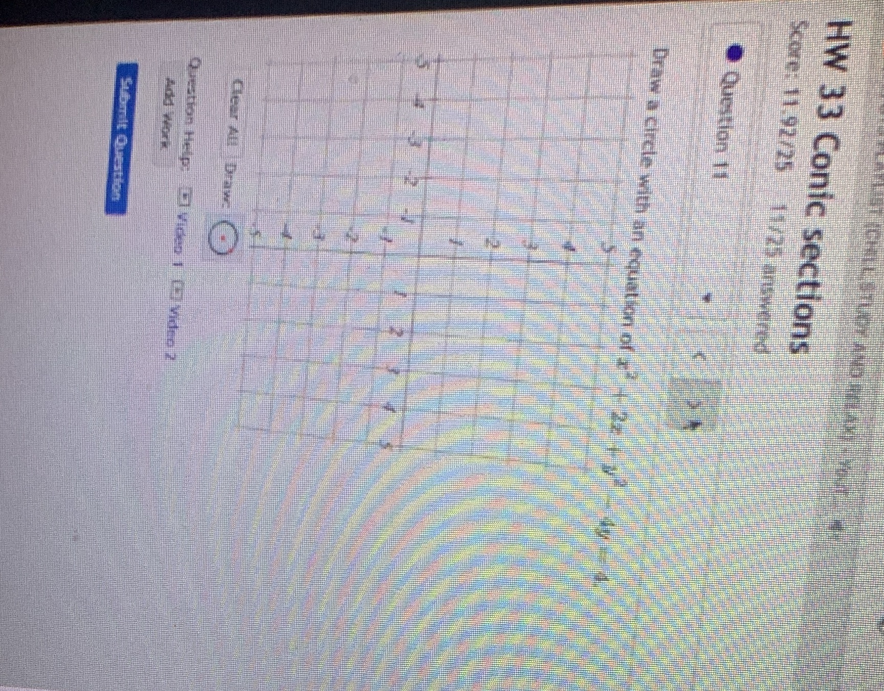 HW 33 Conic sections Score: 11.92/25 11/25