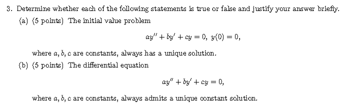 3. Determine whether each of the following