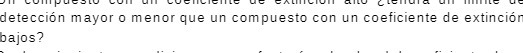 deteccion mayor o menor que un compuesto con un