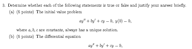 3. Determine whether each of the following