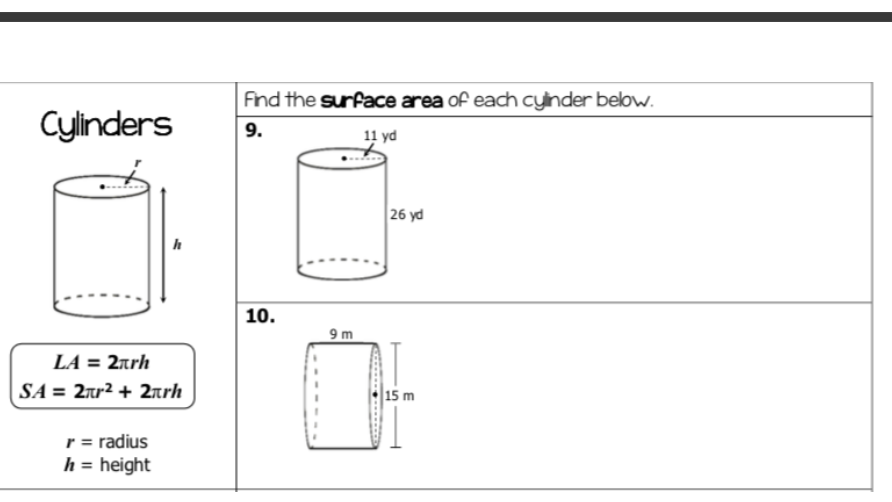 I need help with these geometry: surface area