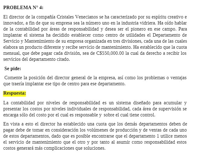 PROBLEMA N' 4: El director de la compania