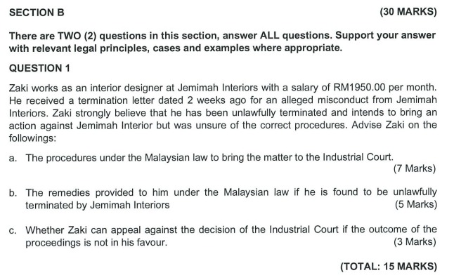 SECTION A (30 MARKS) There are THREE (3)