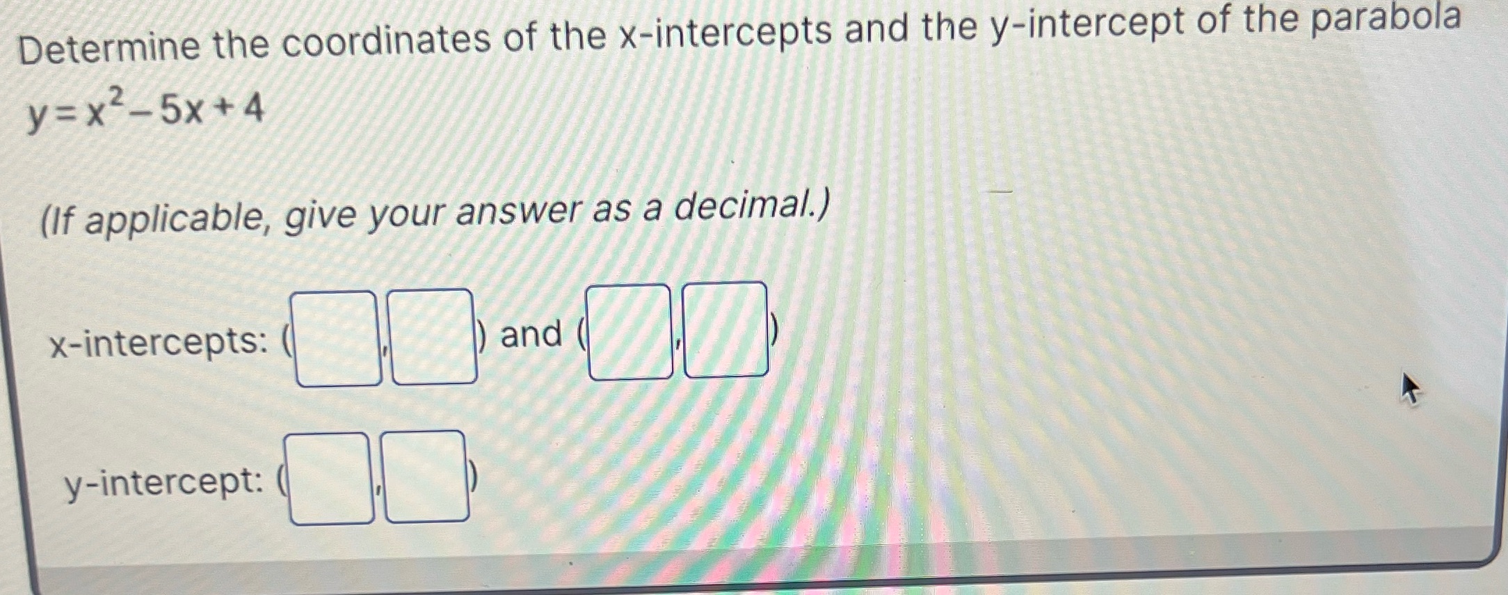 Determine the coordinates of the x-intercepts and