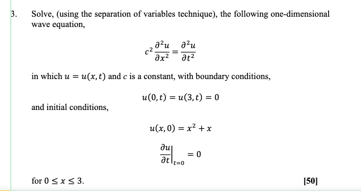 3. Solve, {using the separation of variables