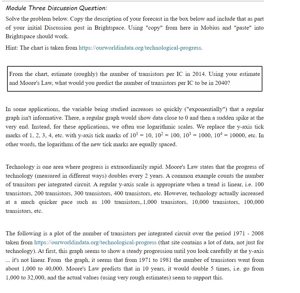 Module Three DEScussfon Question: Solve the