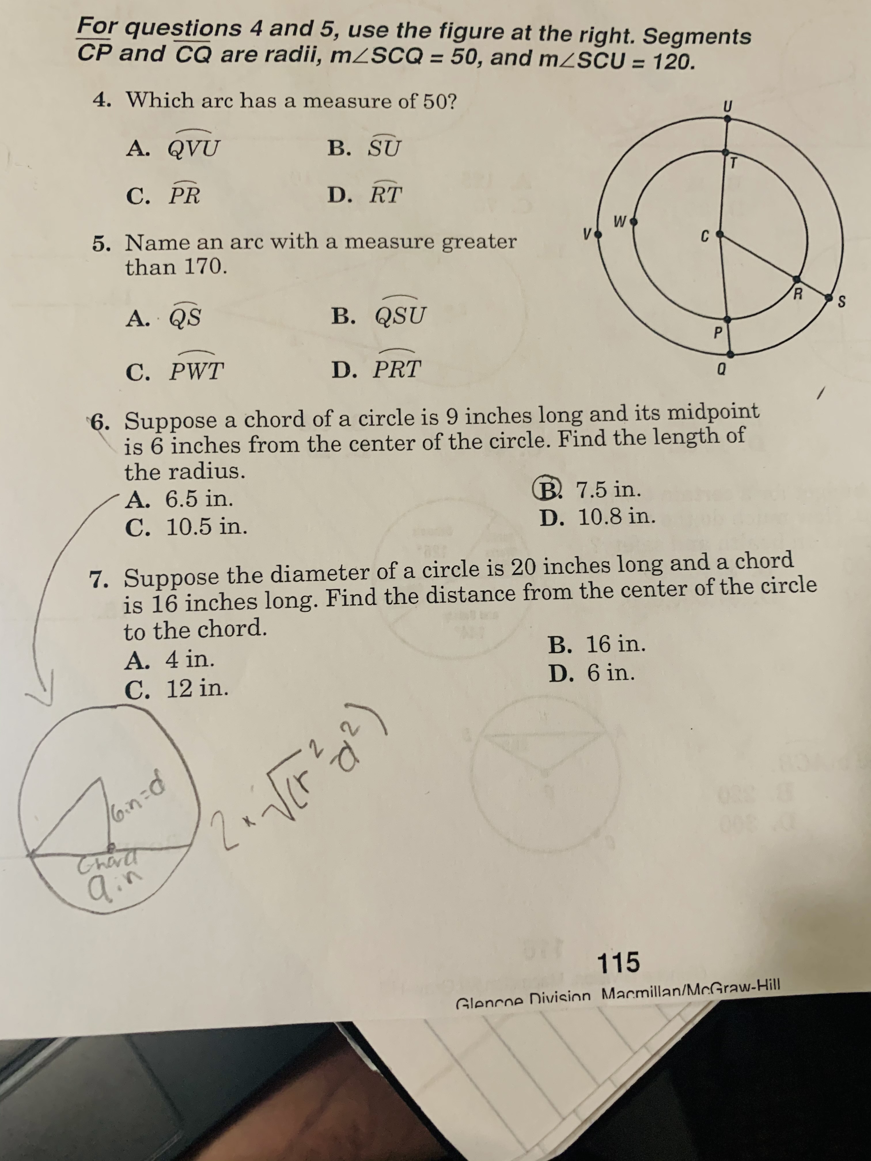 Hello, on my test tomorrow questions 4, 5, and 7