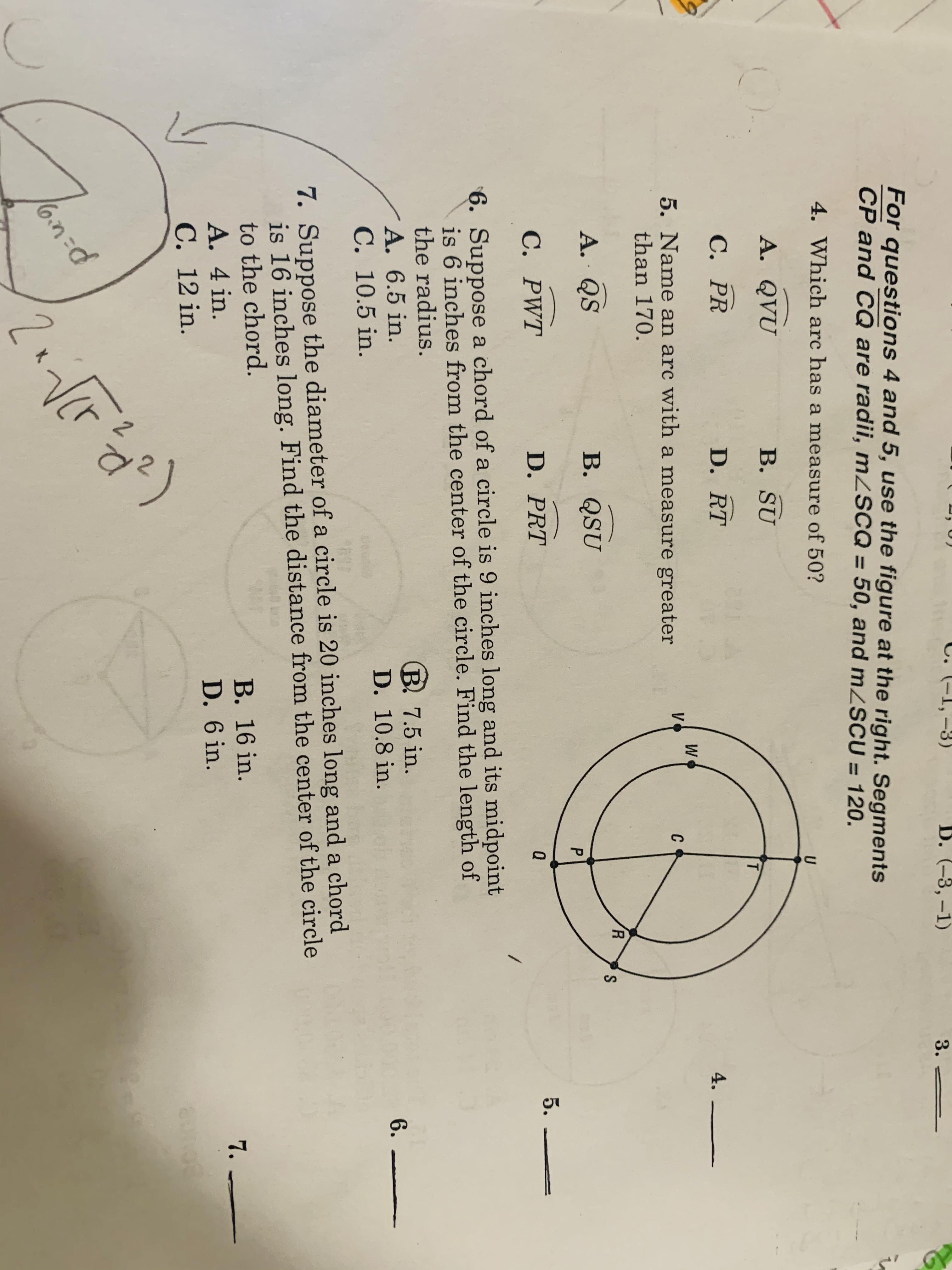 Hello, on my test tomorrow questions 4, 5, and 7
