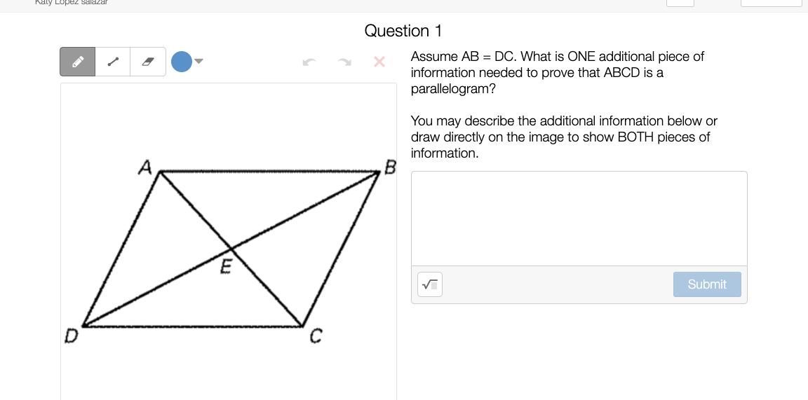 Answer the question? Question 1 X Assume AB = DC.