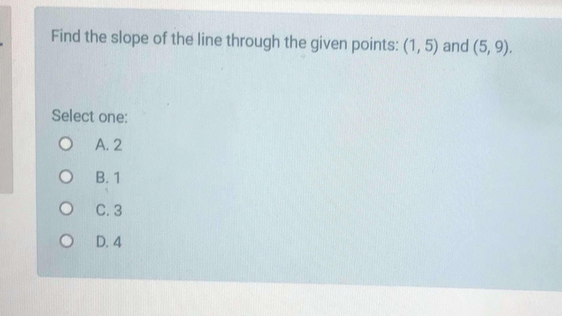 Find the slope of the line through the given