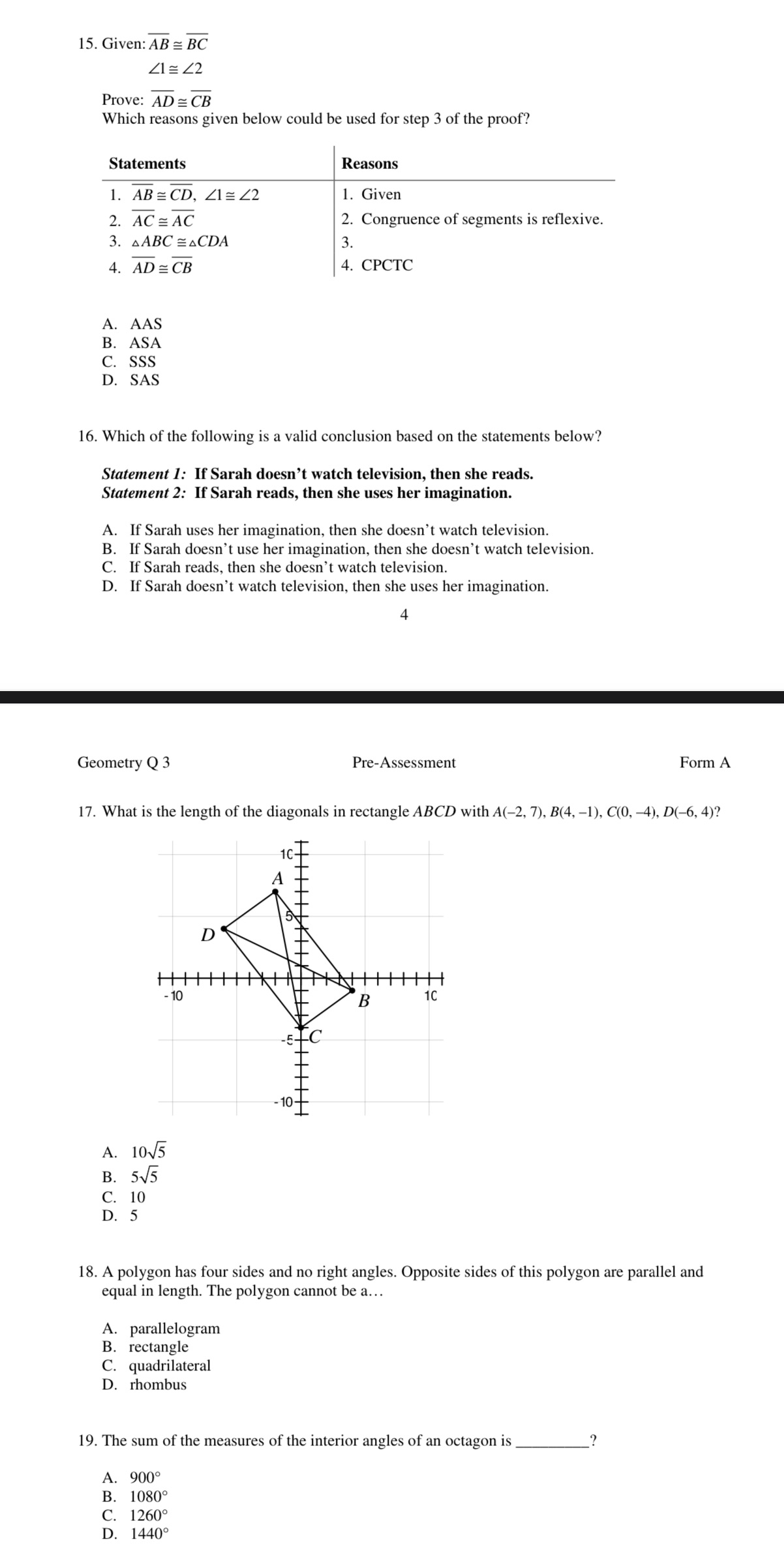 Please answer all 15. Given: AB = BC 41 = 42