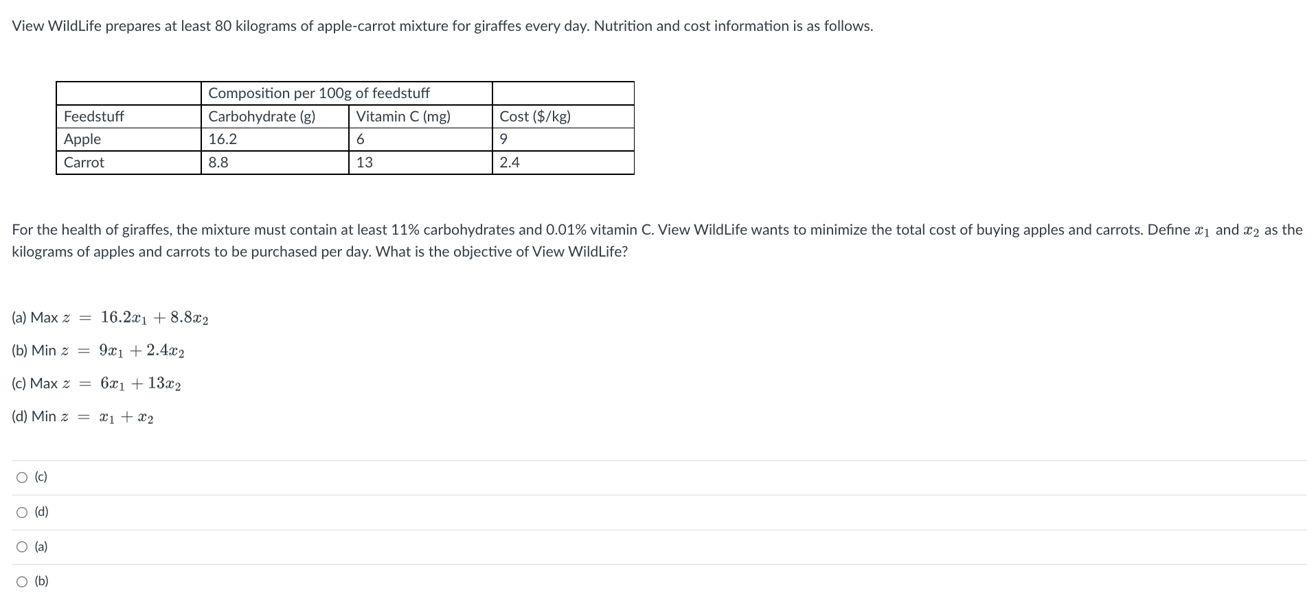 (a) Consider the LP problem in Figure QP2.1 and