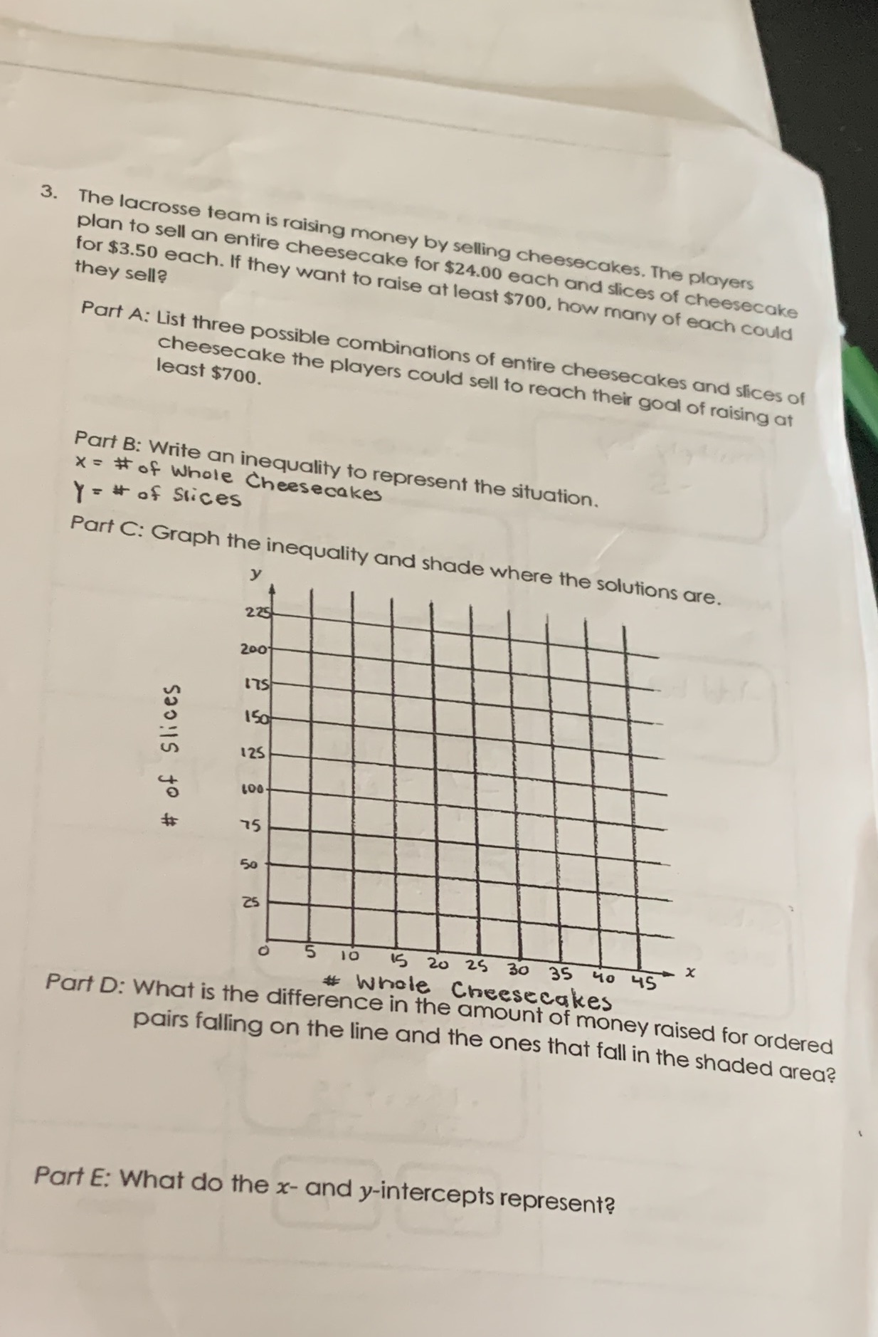 3. The lacrosse team is raising money by selling