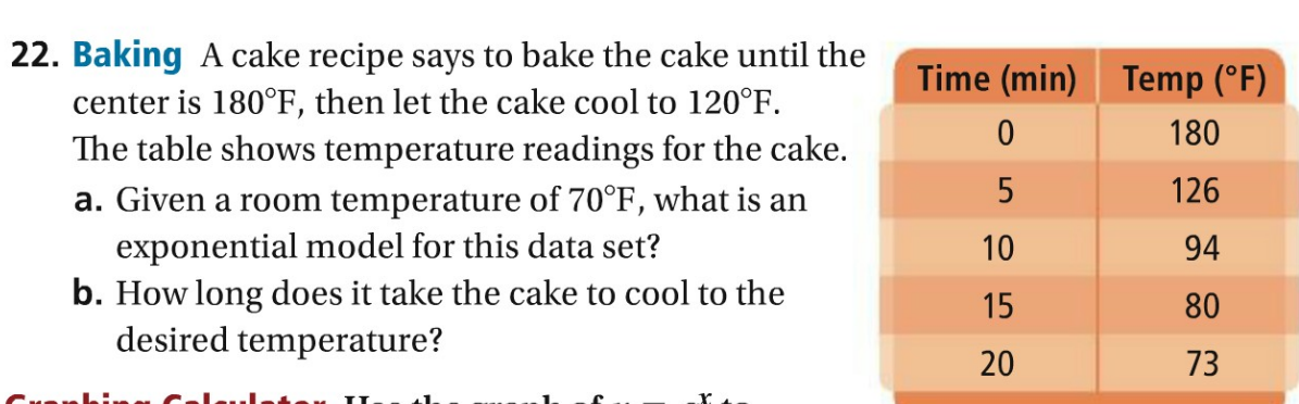 22. Baking A cake recipe says to bake the cake