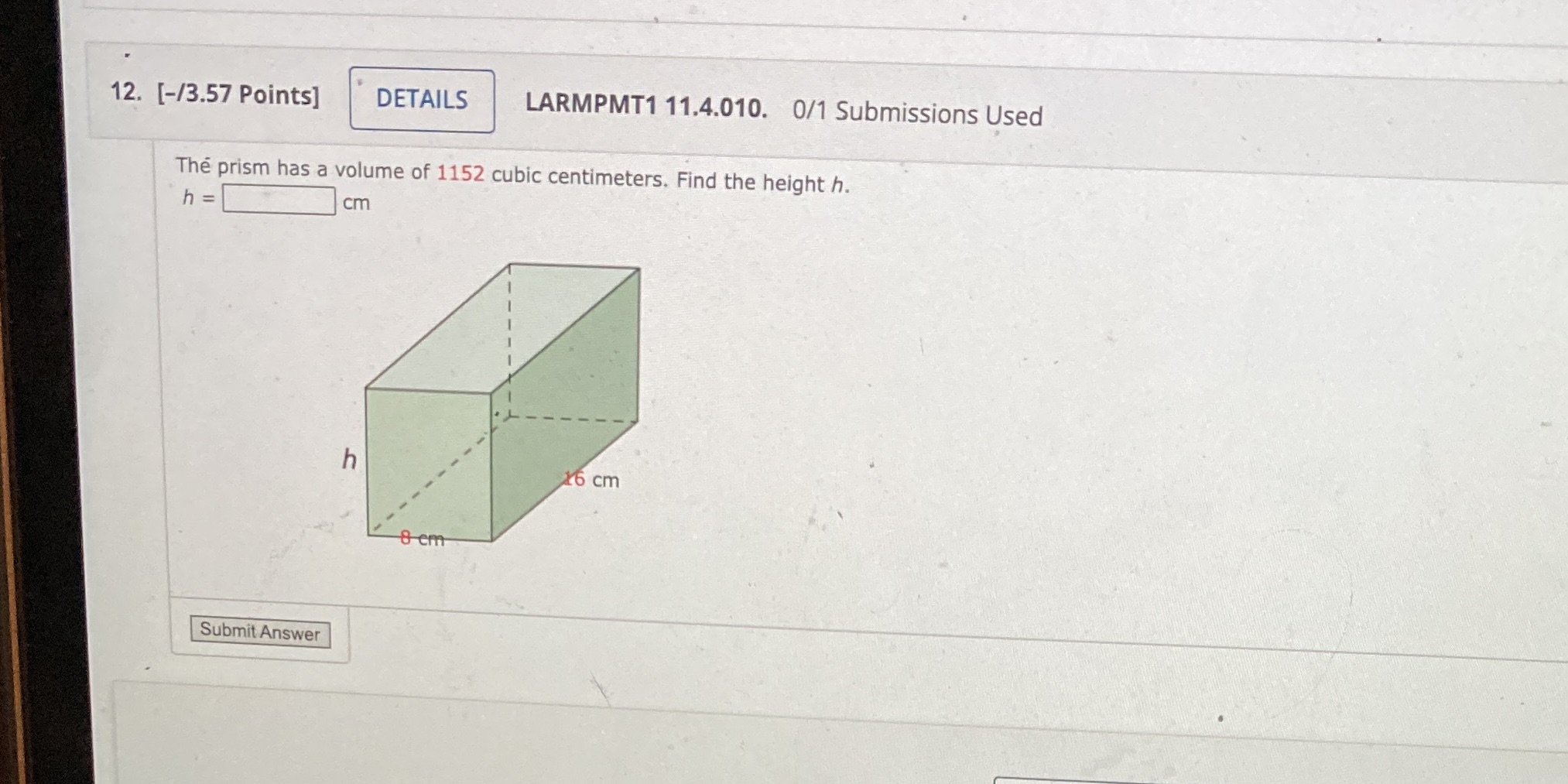 12. [-/3.57 Points] DETAILS LARMPMT1 11.4.010.
