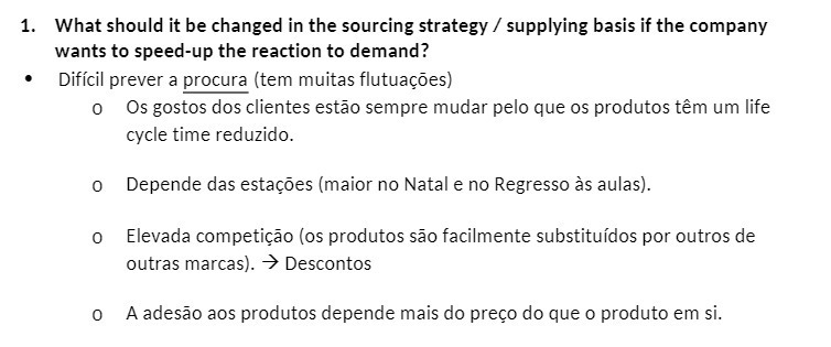 1. What should it be changed in the sourcing