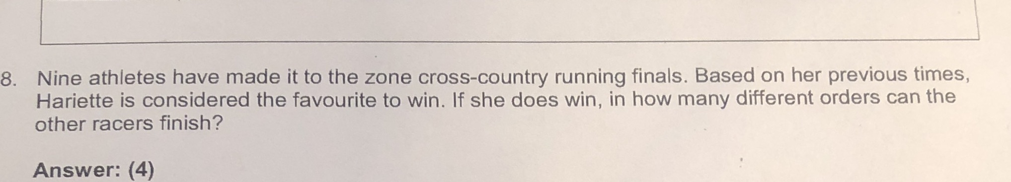 8. Nine athletes have made it to the zone