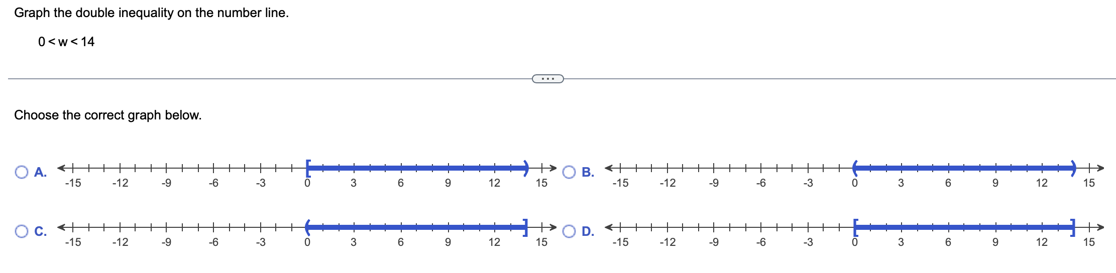 Graph the double inequality on the number line. 0
