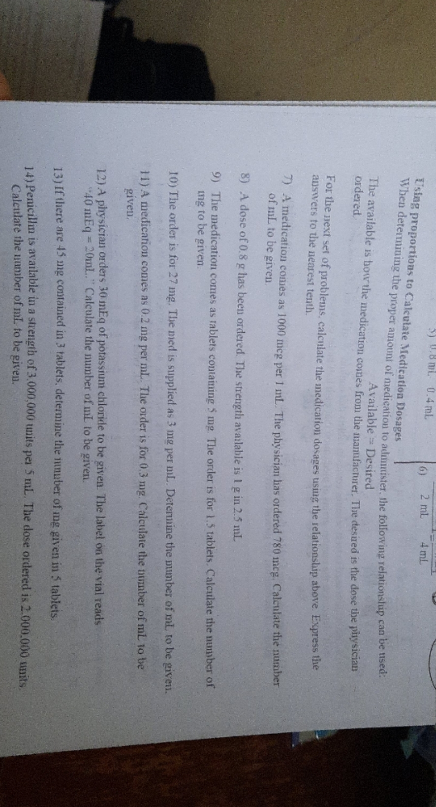 math 117 thank you 8 ml 0.4 ml G 2 ml 4 ml Using