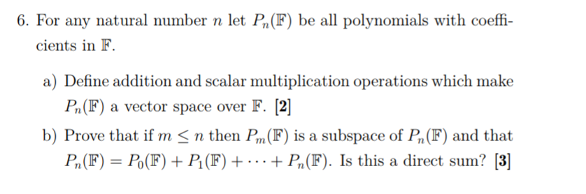 6. For any natural number n let Pr (F) be all