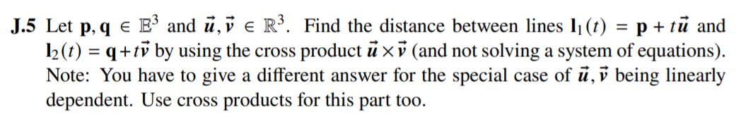 Please help with question J5 .15 Let p,q E E3 and