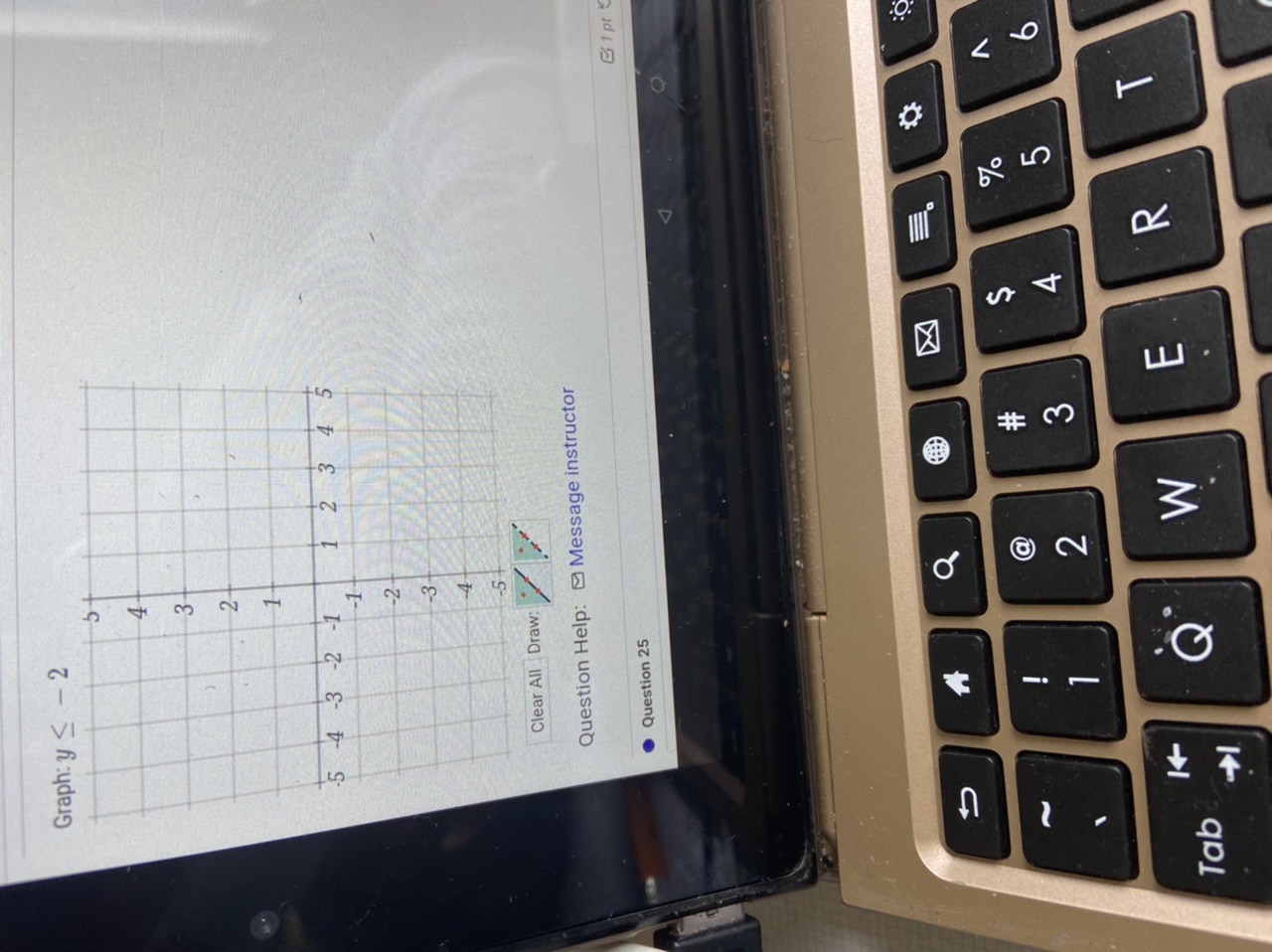 Explain please Graph: y < - 2 -5 -4 -3 2 - 1 IN 4