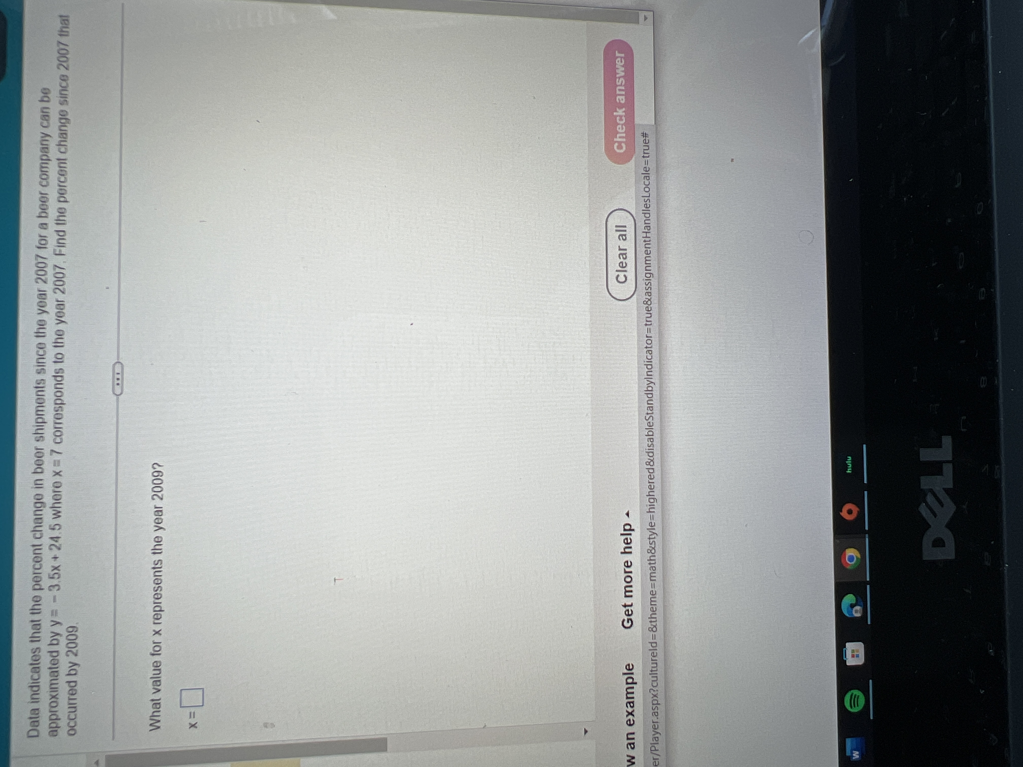 Data indicates that the percent change in beer