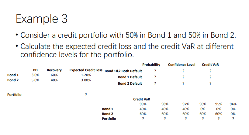 Example 1 . A portfolio consists of two bonds.