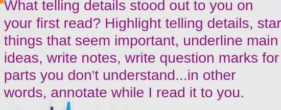 'What telling details stood out to you on